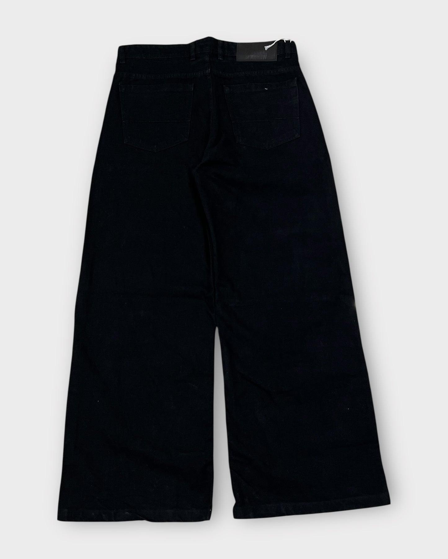 Jet Black Baggy Wide Leg Denim