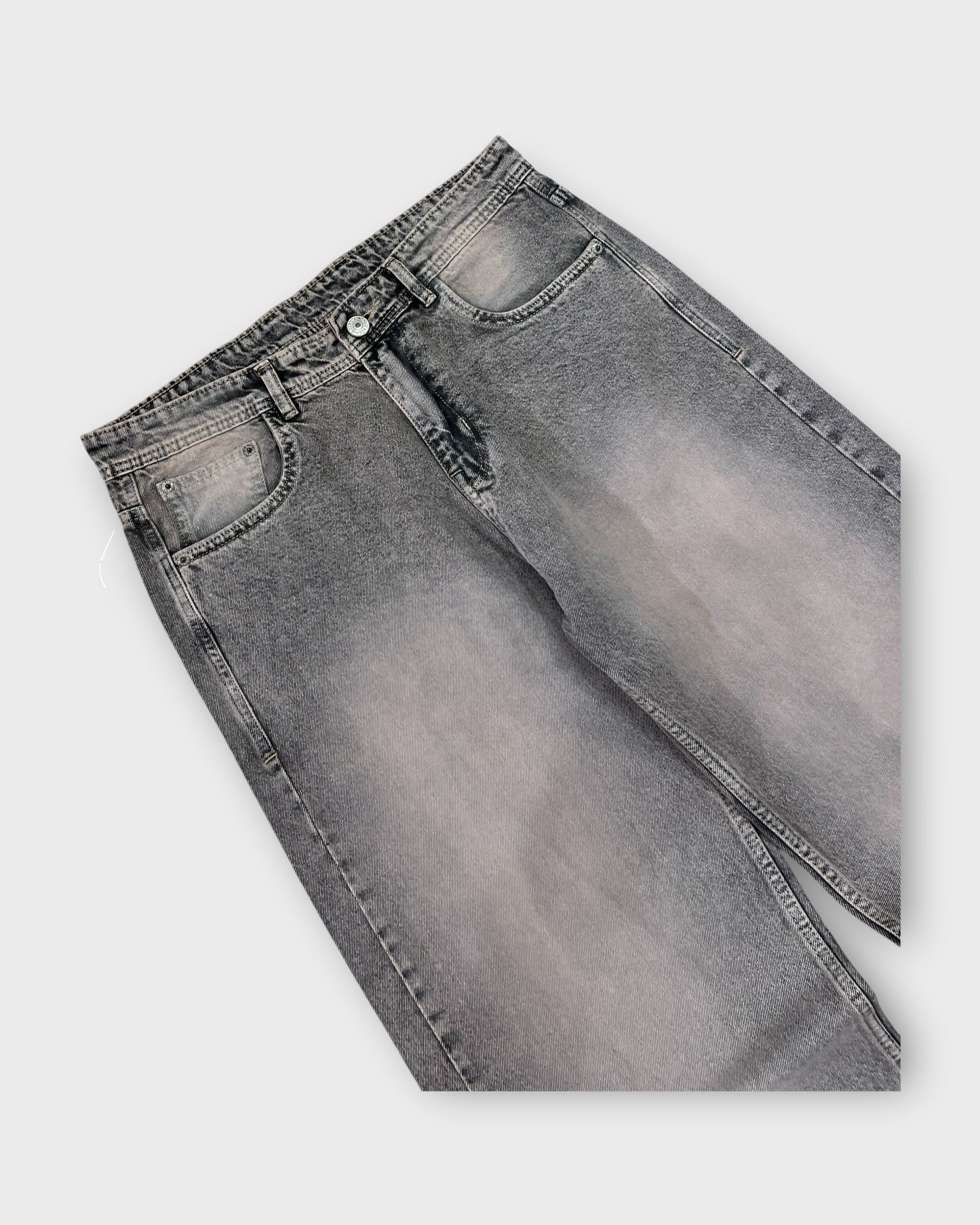 Tinted Grey Wide Leg Denim