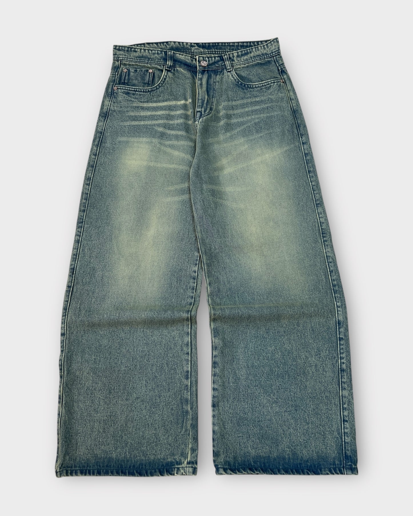 Green Tint Vintage Wide Leg Denim