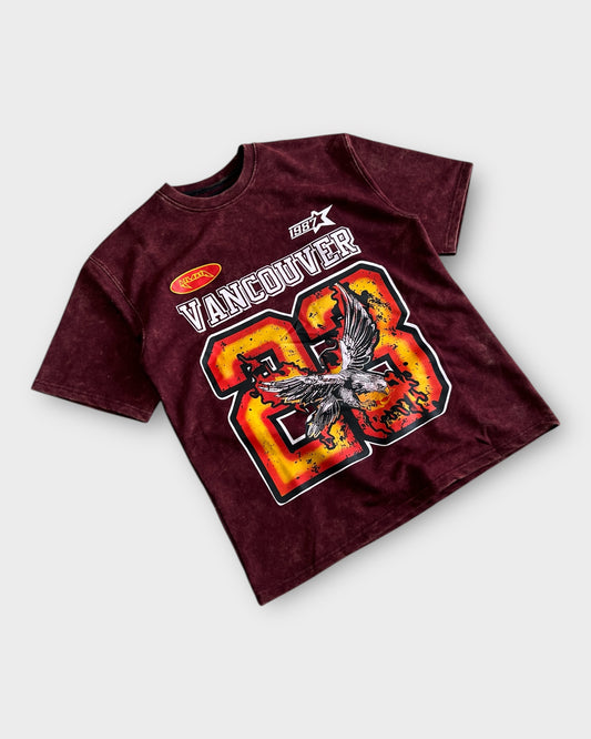 Washed Graphic Heavyweight T-shirt - Vintage Maroon