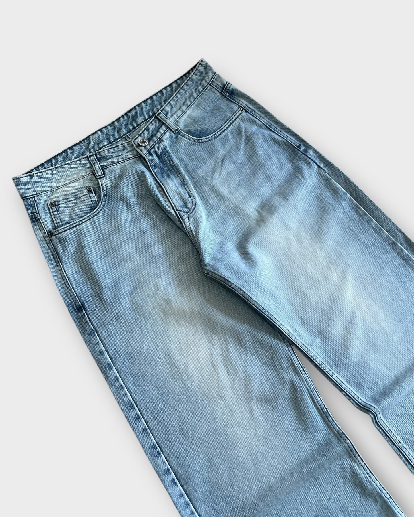 Ice Blue Baggy Wide Leg Jeans