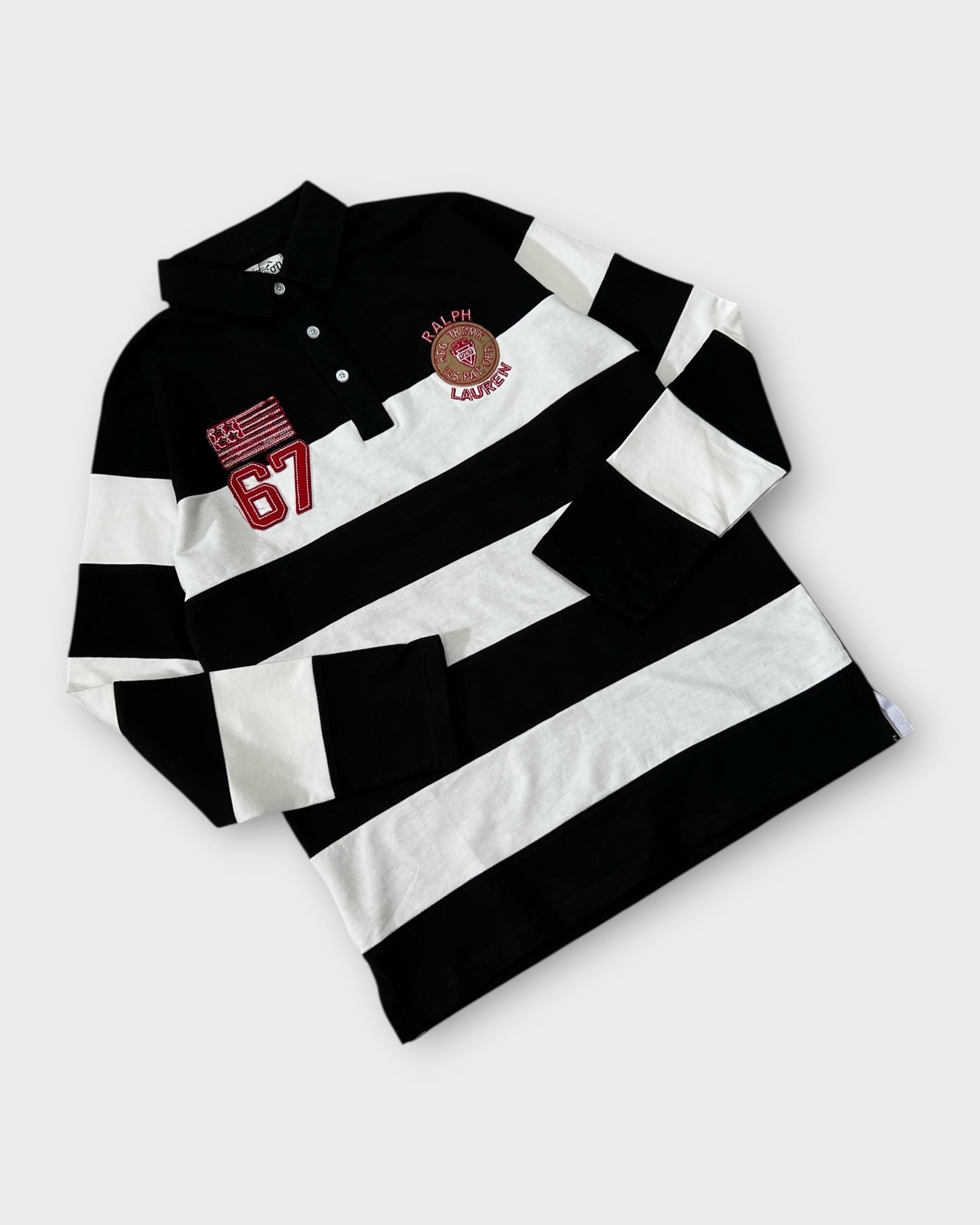 Polo Rugby Tshirt - Black/White