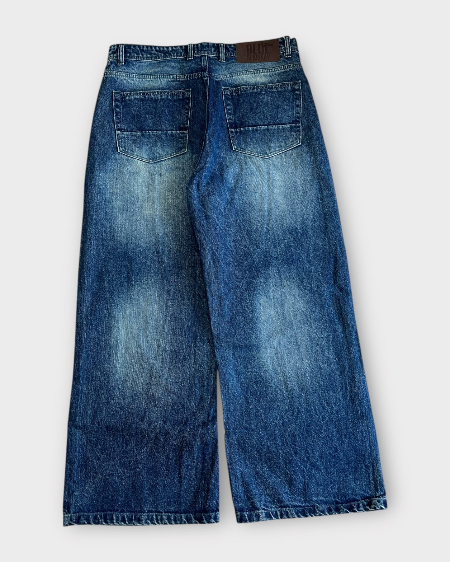 Urban Blue Vintage Wash Baggy Wide Leg Jeans