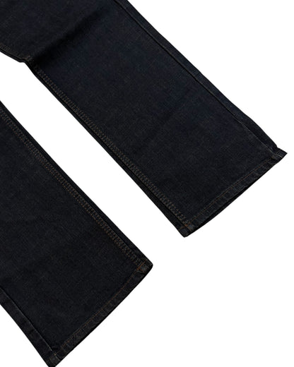 Raw Wash Straight Fit Jeans - Blackish Blue