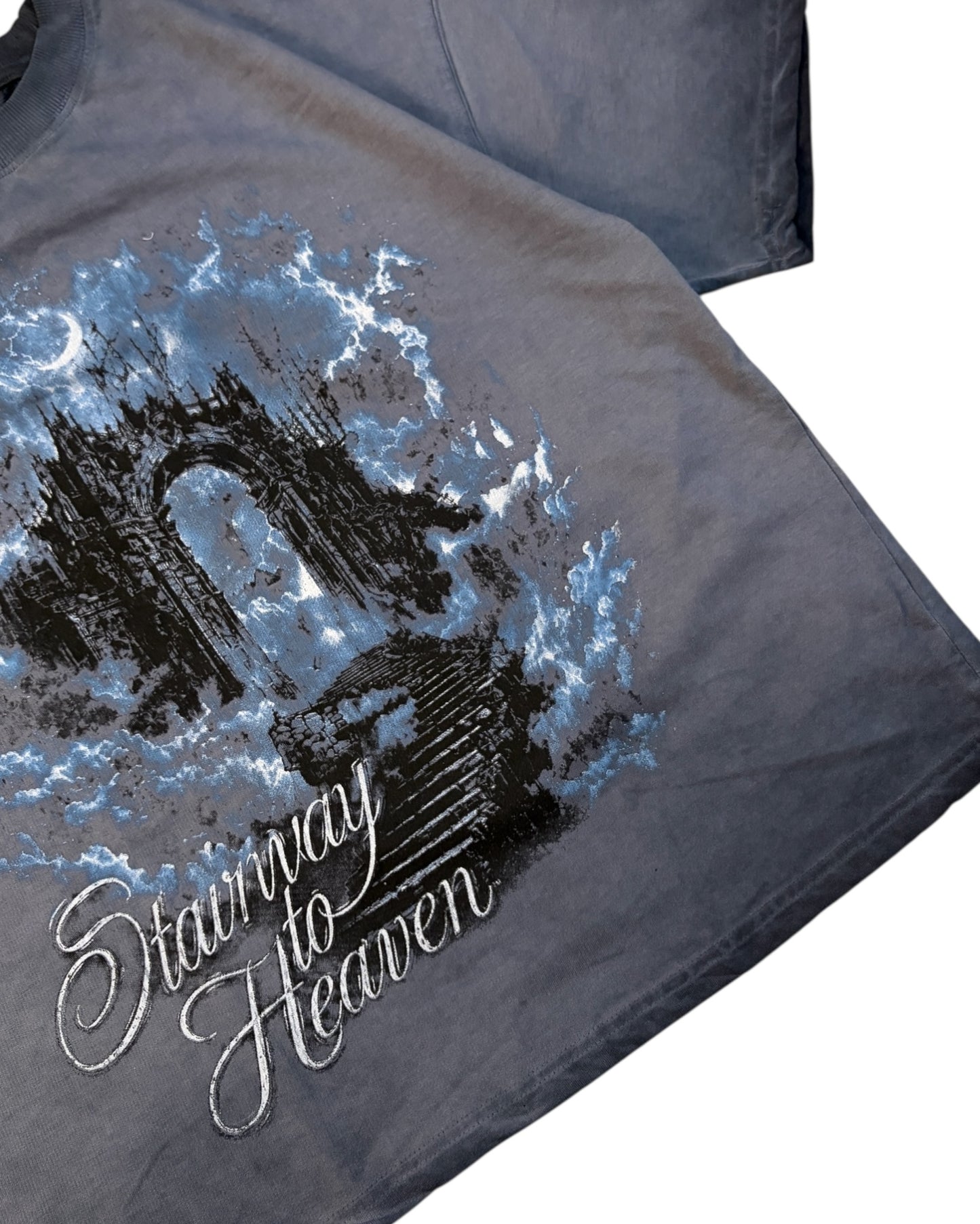 Boxy Fit Half Sleeve T-shirt - Stairway Grey Faded