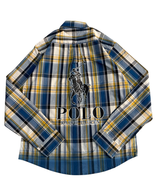 2 Shade Check Cotton Shirt - Yellow