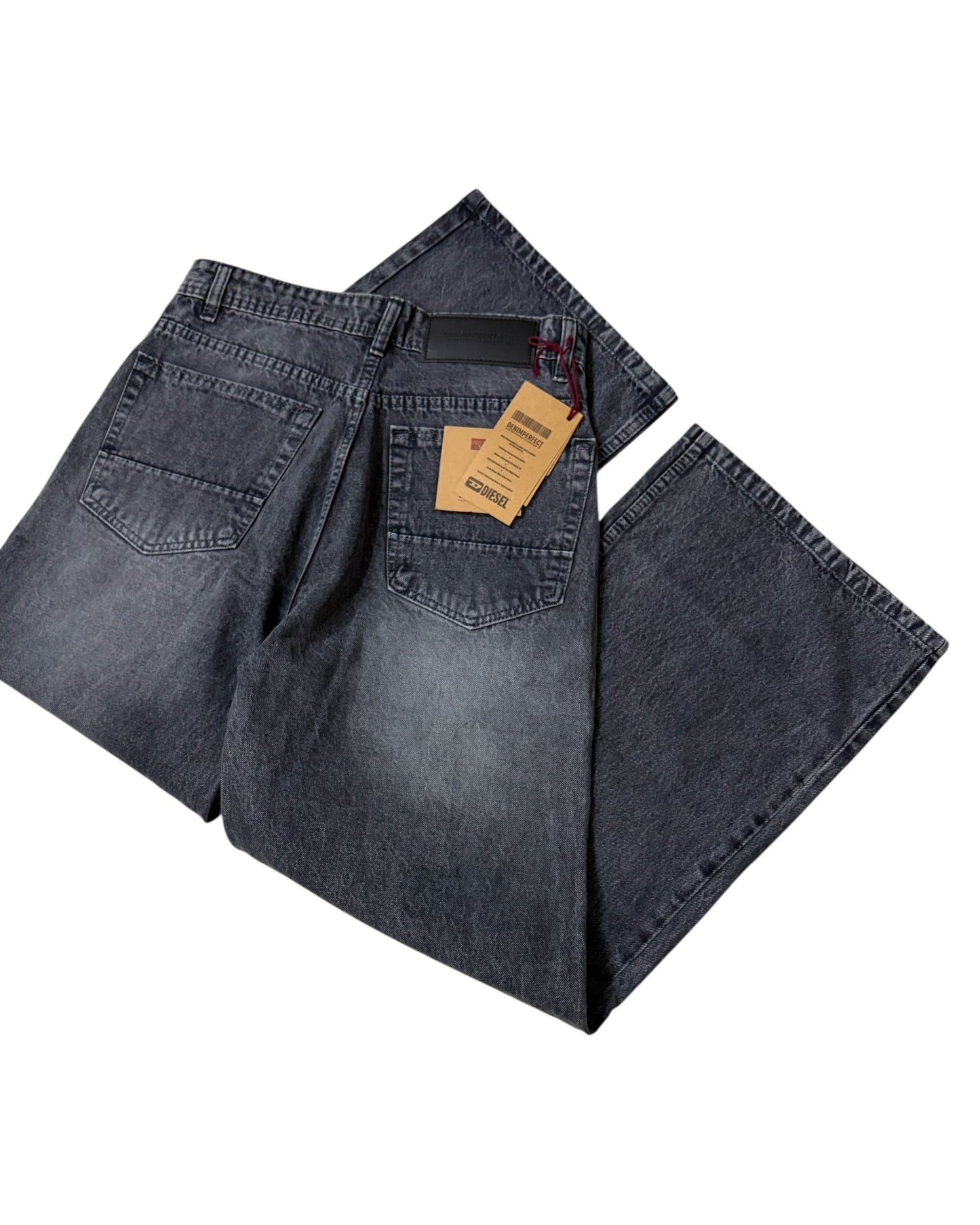 Dark Grey Faded Wide Jeans