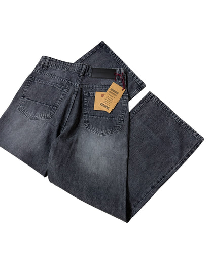 Dark Grey Faded Wide Jeans