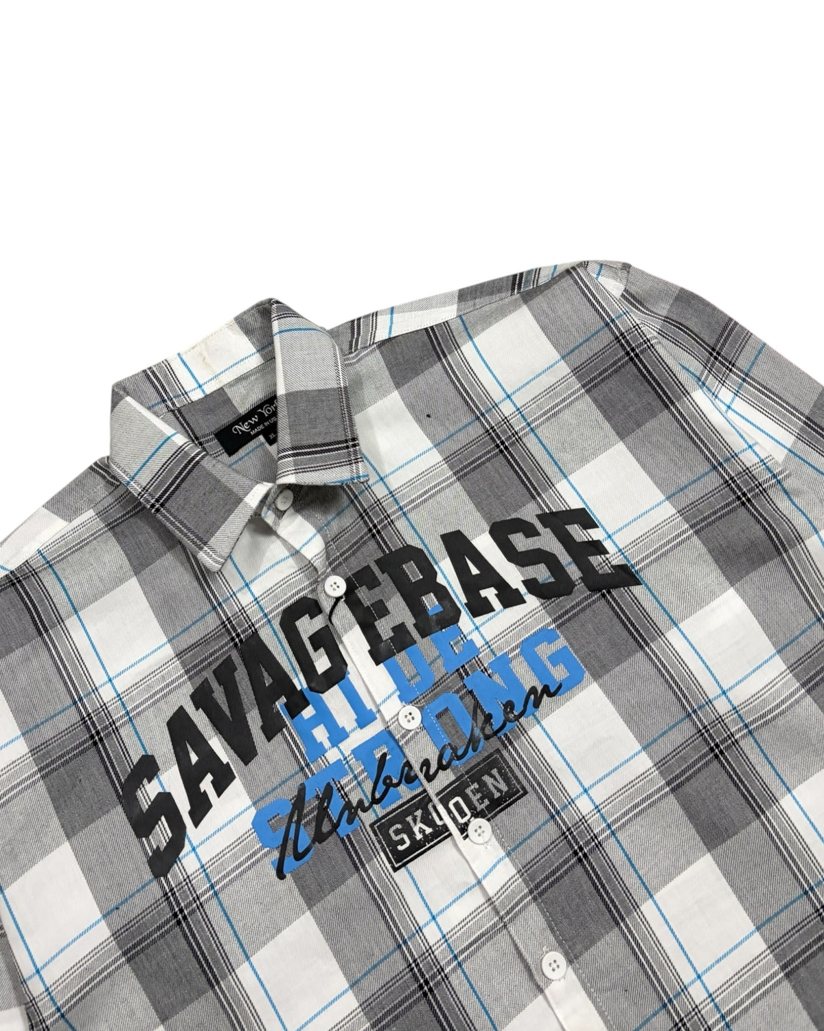 White Savage Base Boxy Check Shirt