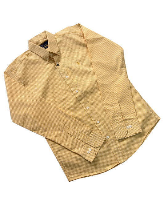 Micro-check Cotton Shirt - Yellow