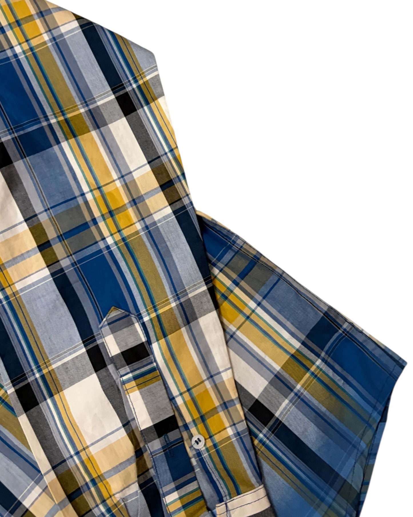 2 Shade Check Cotton Shirt -Yellow
