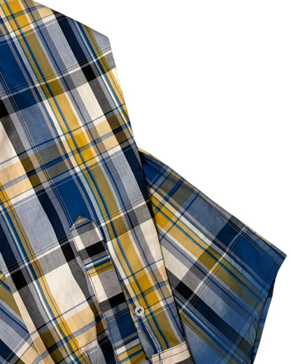 2 Shade Check Cotton Shirt -Yellow