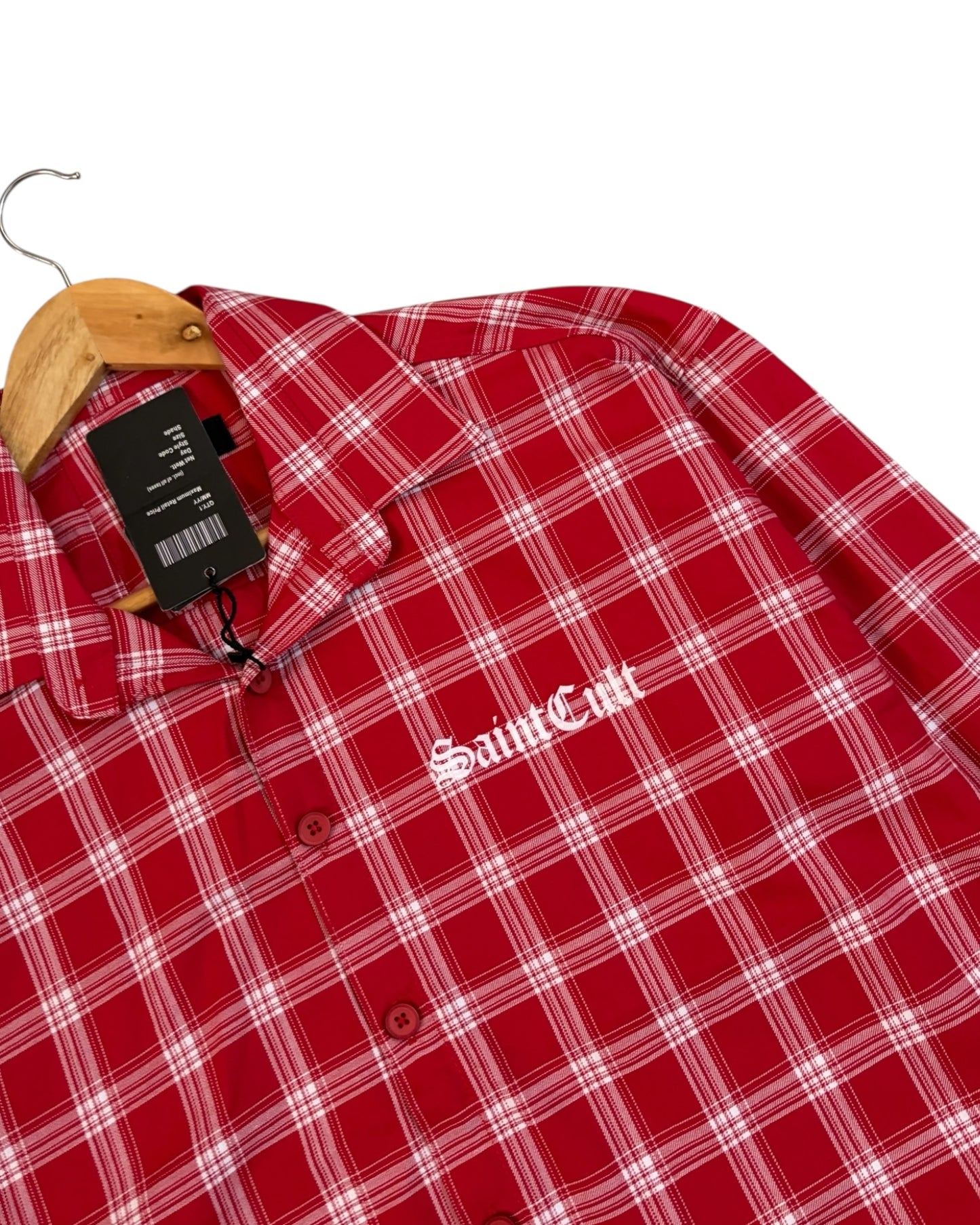 Red Saint Cult Boxy Check Shirt