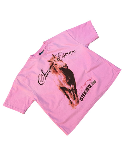 Boxy Fit Half Sleeve T-shirt - Sweet Escape Pink Sun Fade