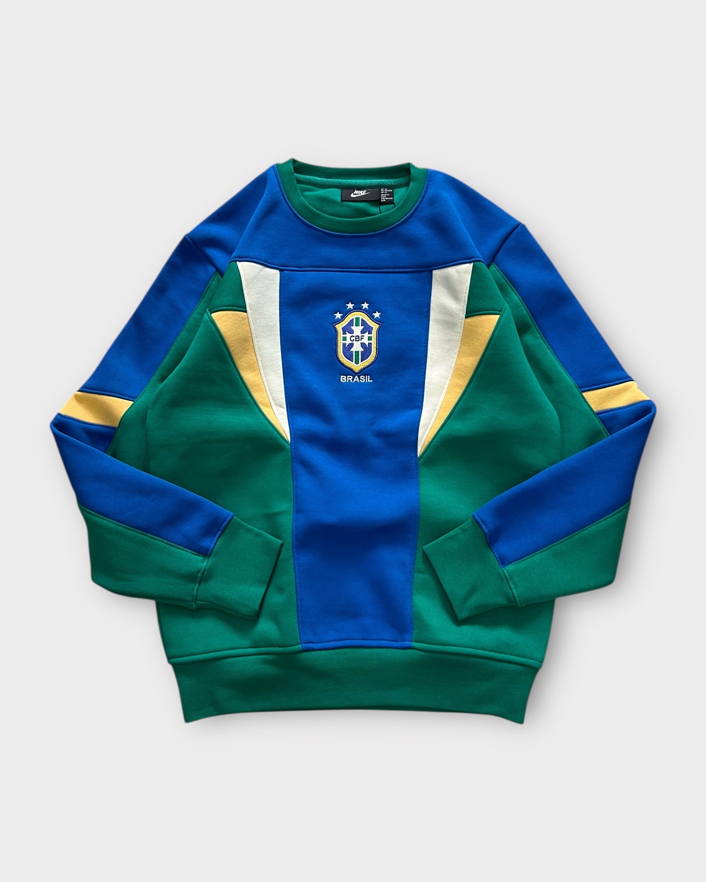 Team Brazil Panel Crewneck "400+ GSM" - Green/Blue