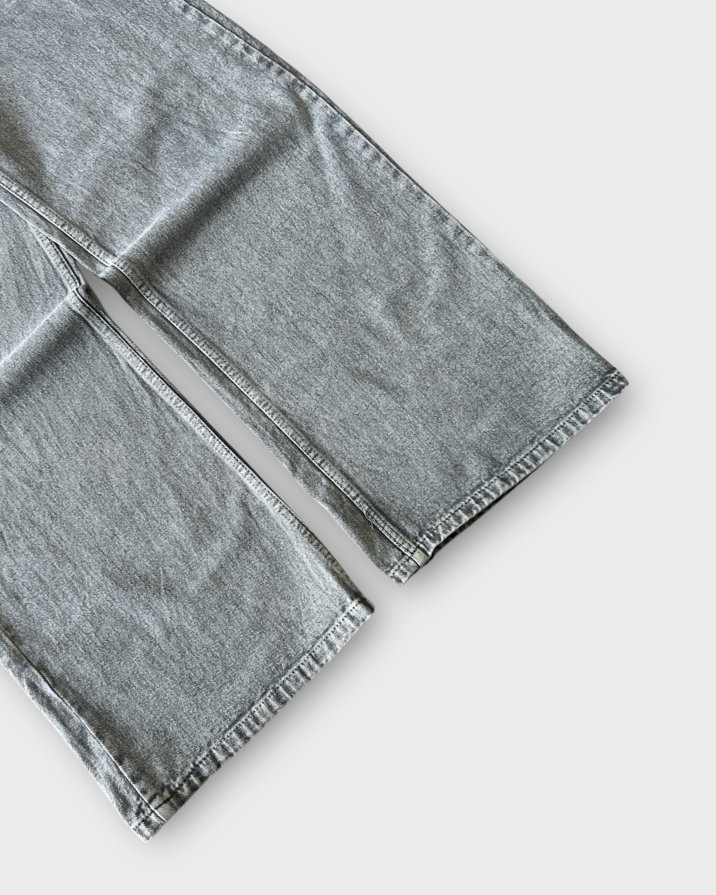 Ash Grey Baggy Wide Leg Jeans