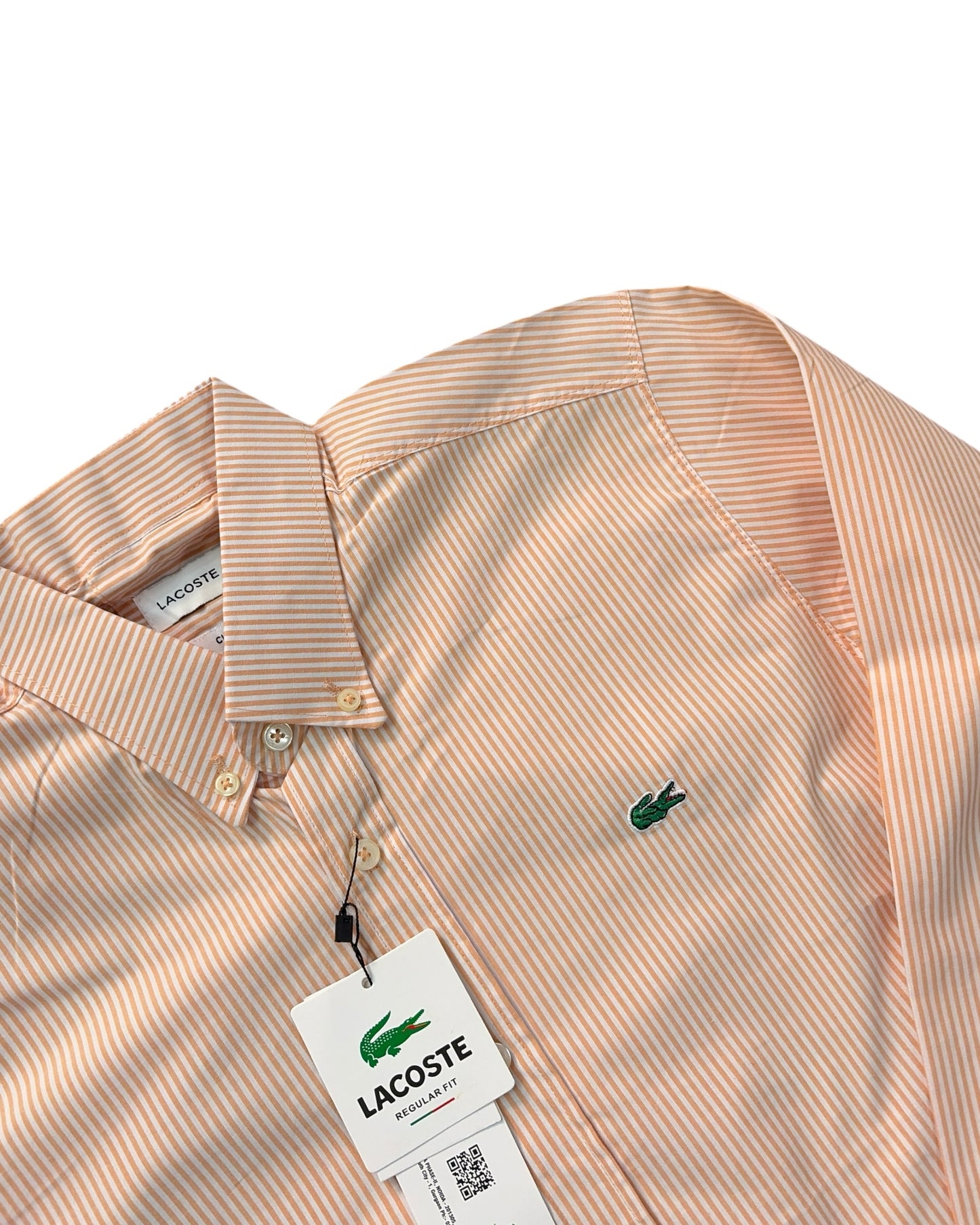 Striped Pure Cotton Shirt - Peach