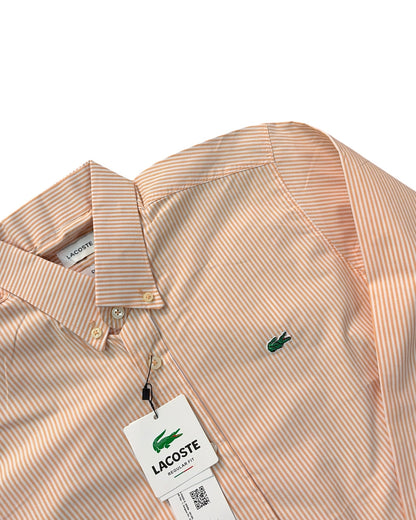 Striped Pure Cotton Shirt - Peach