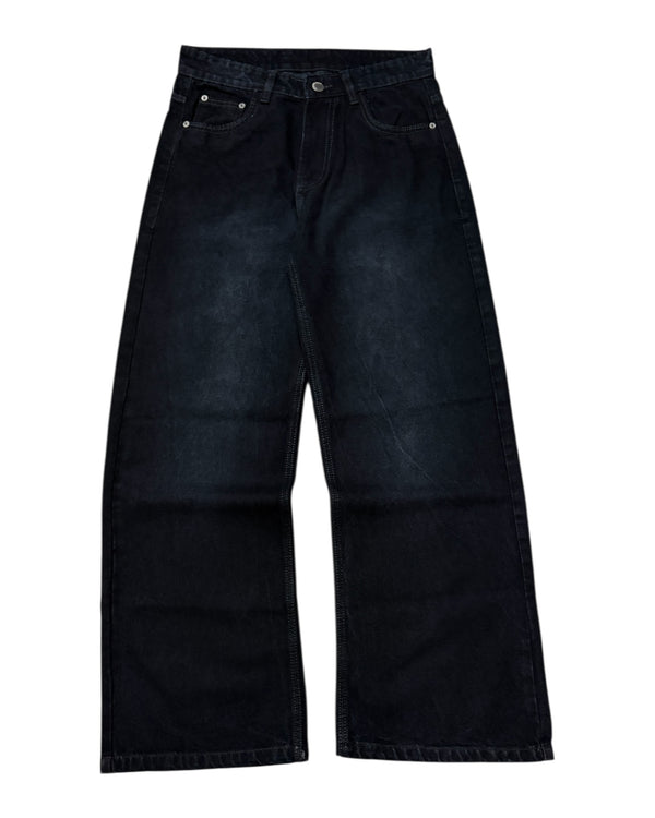 Nior Black Wide Fit Jeans
