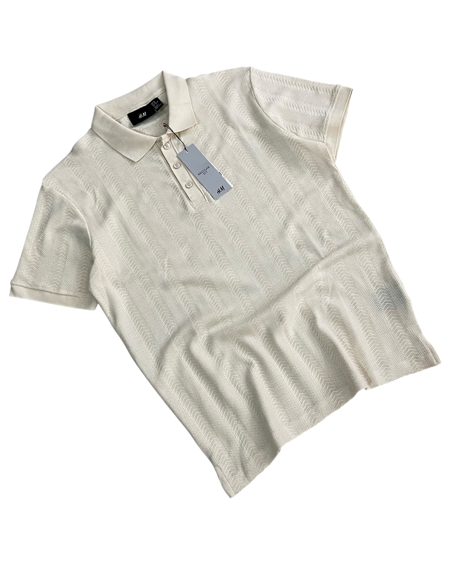 Knitted Cotton T-shirt - Cream White