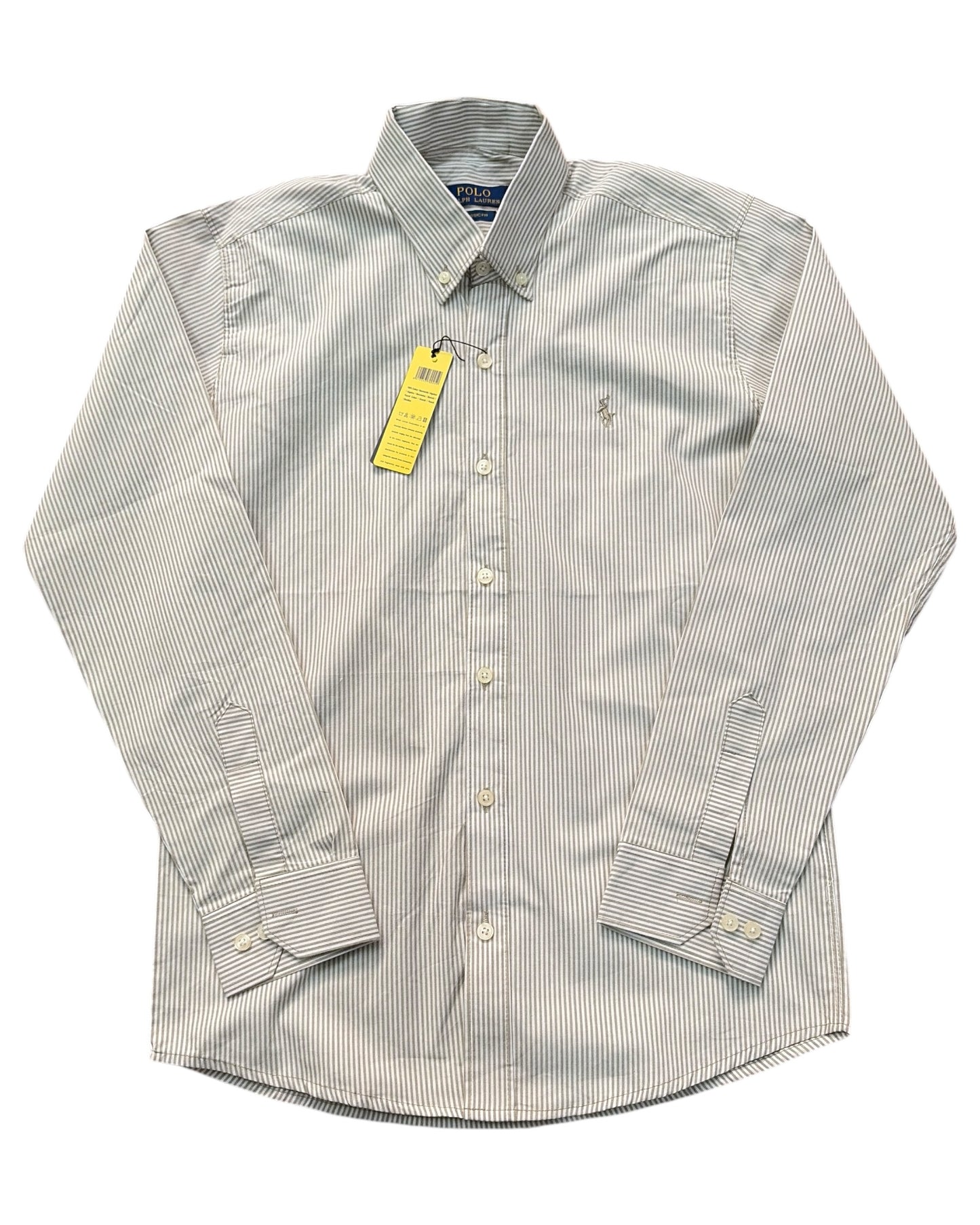 Striped Pure Cotton Shirt - Light Beige