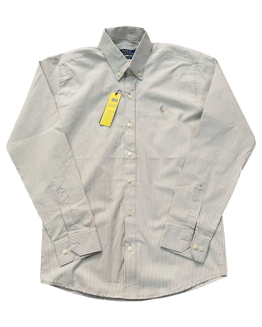 Striped Pure Cotton Shirt - Light Beige