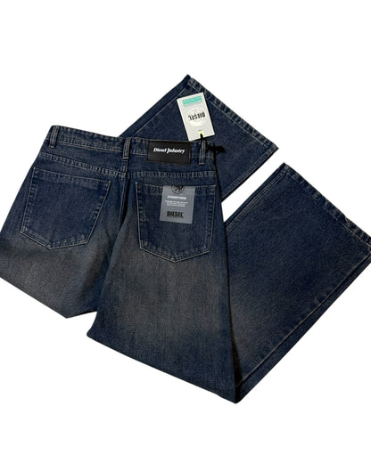 Dusty Blue Baggy Wide Fit Jeans