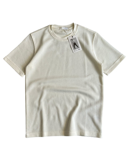Waffle Knit T-Shirt - Cream White