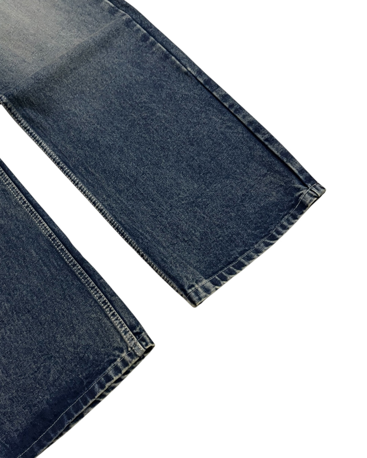 Faded Vintage Blue Baggy Wide Fit Jeans