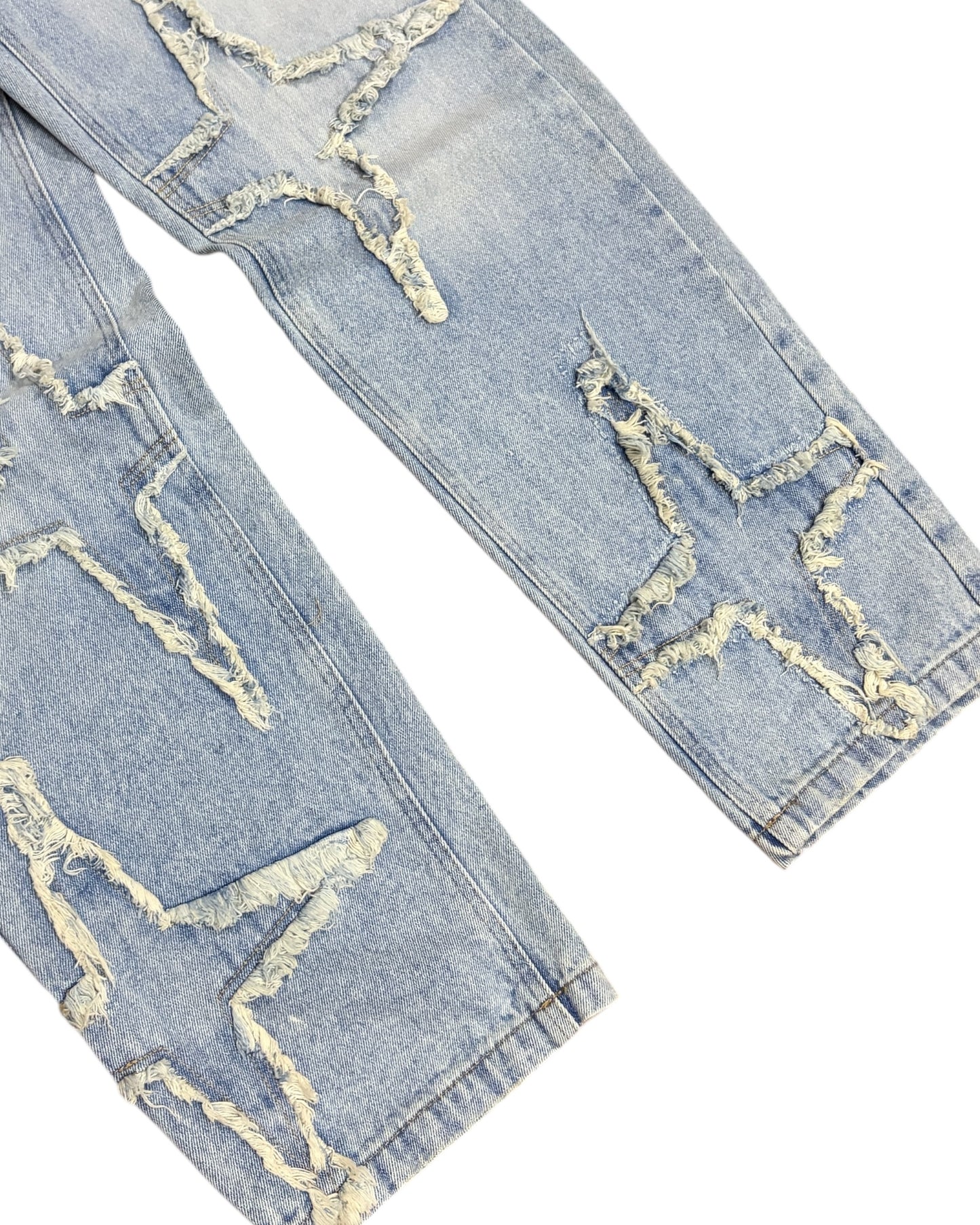 Original Star Frayed Baggy Jeans - Blue