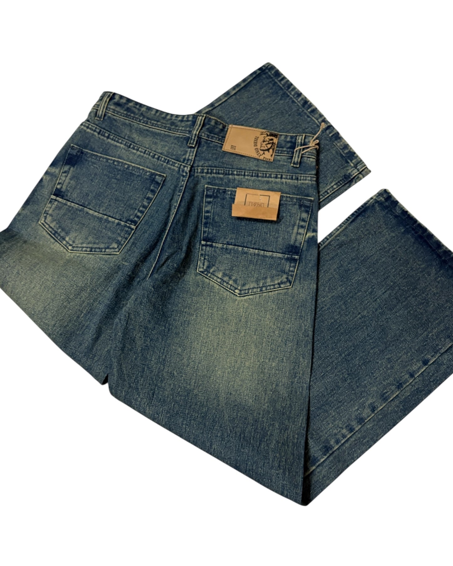 Dusty Green Tint Vintage Dark Green Wide Fit Jeans