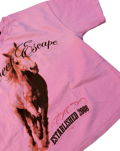 Boxy Fit Half Sleeve T-shirt - Sweet Escape Pink Sun Fade