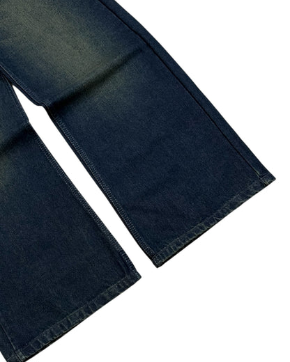 Dark Green Vintage Baggy Wide Fit Jeans