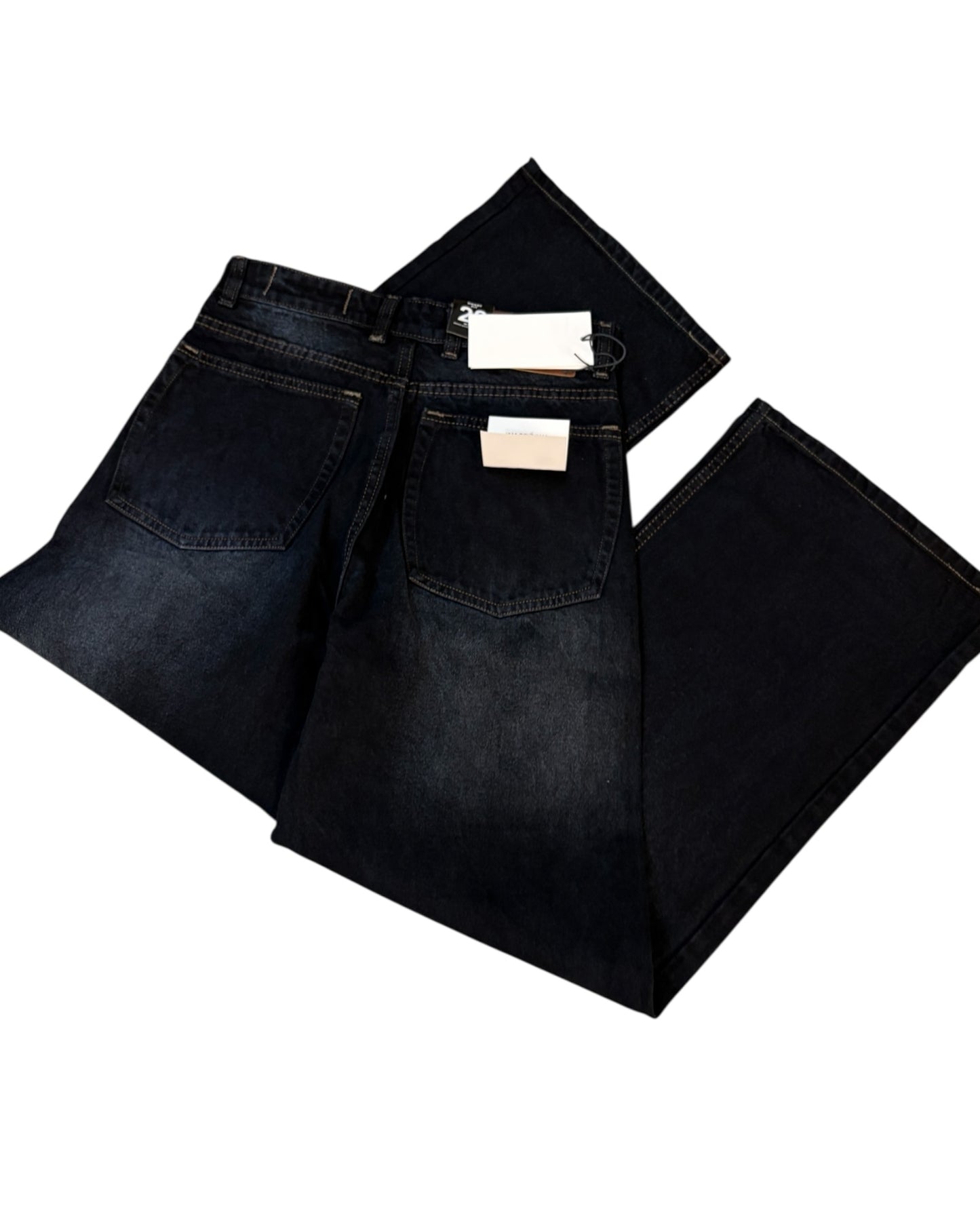 Dark Black Faded Super Baggy Fit Jeans