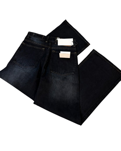 Dark Black Faded Super Baggy Fit Jeans