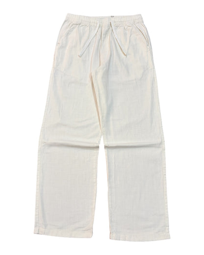 Linen Baggy Pants - White