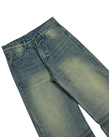 Tinted Green Baggy Wide Fit Jeans
