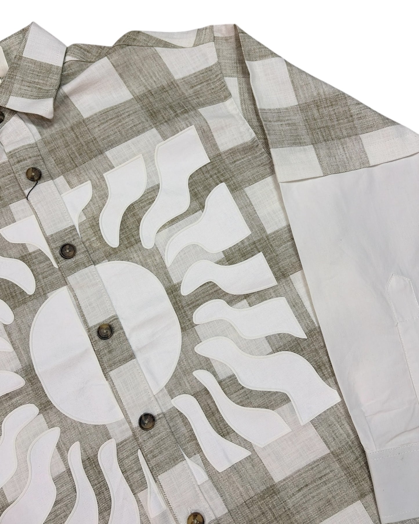 Solar Grid Boxy Fit Shirt  - Green