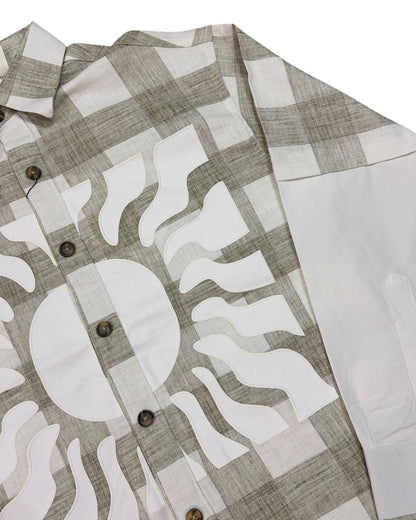 Solar Grid Boxy Fit Shirt  - Green