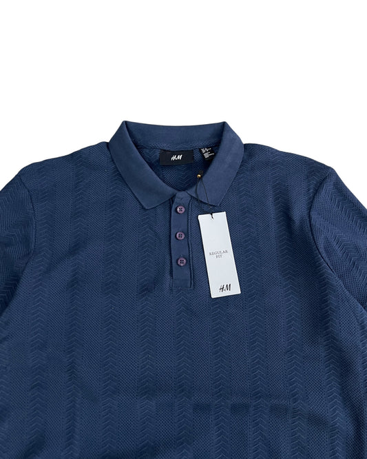 Knitted Cotton T-shirt - Blue