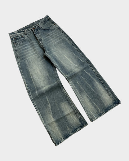 Vintage Sky Wash Baggy Wide Denim