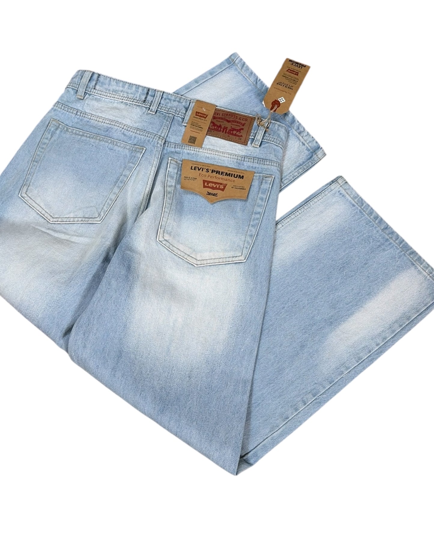 Ice Storm Wash Baggy Wide Fit Jeans