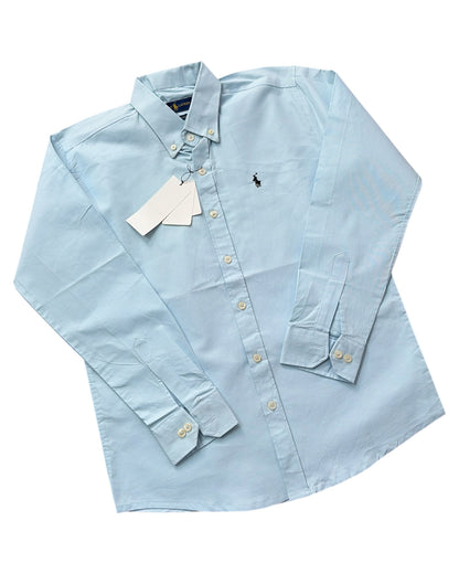 Oxford Pure Cotton Shirt - Ice Blue