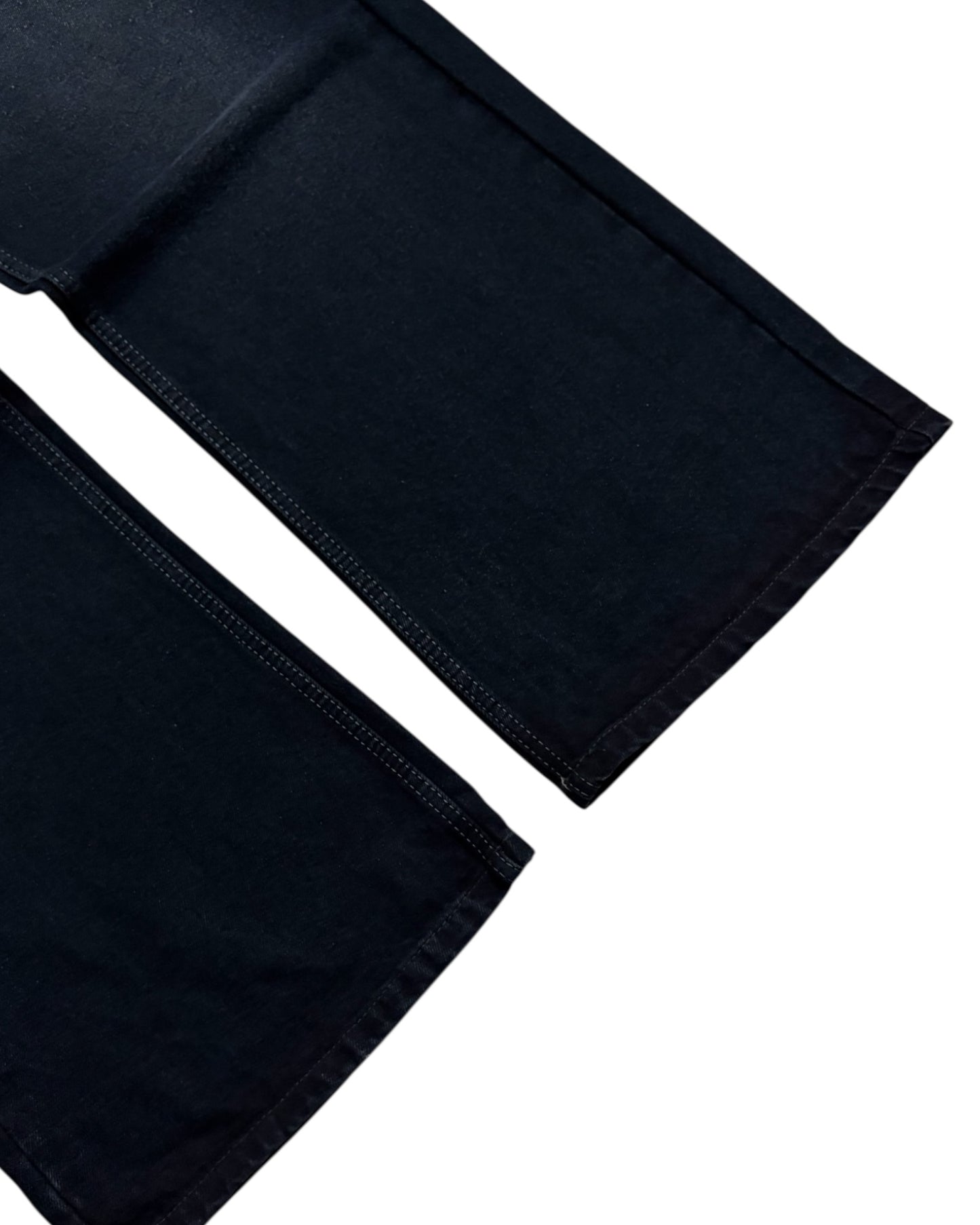 Dark Black Faded Baggy Wide Fit Jeans