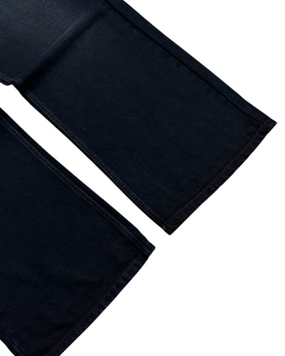 Dark Black Faded Baggy Wide Fit Jeans