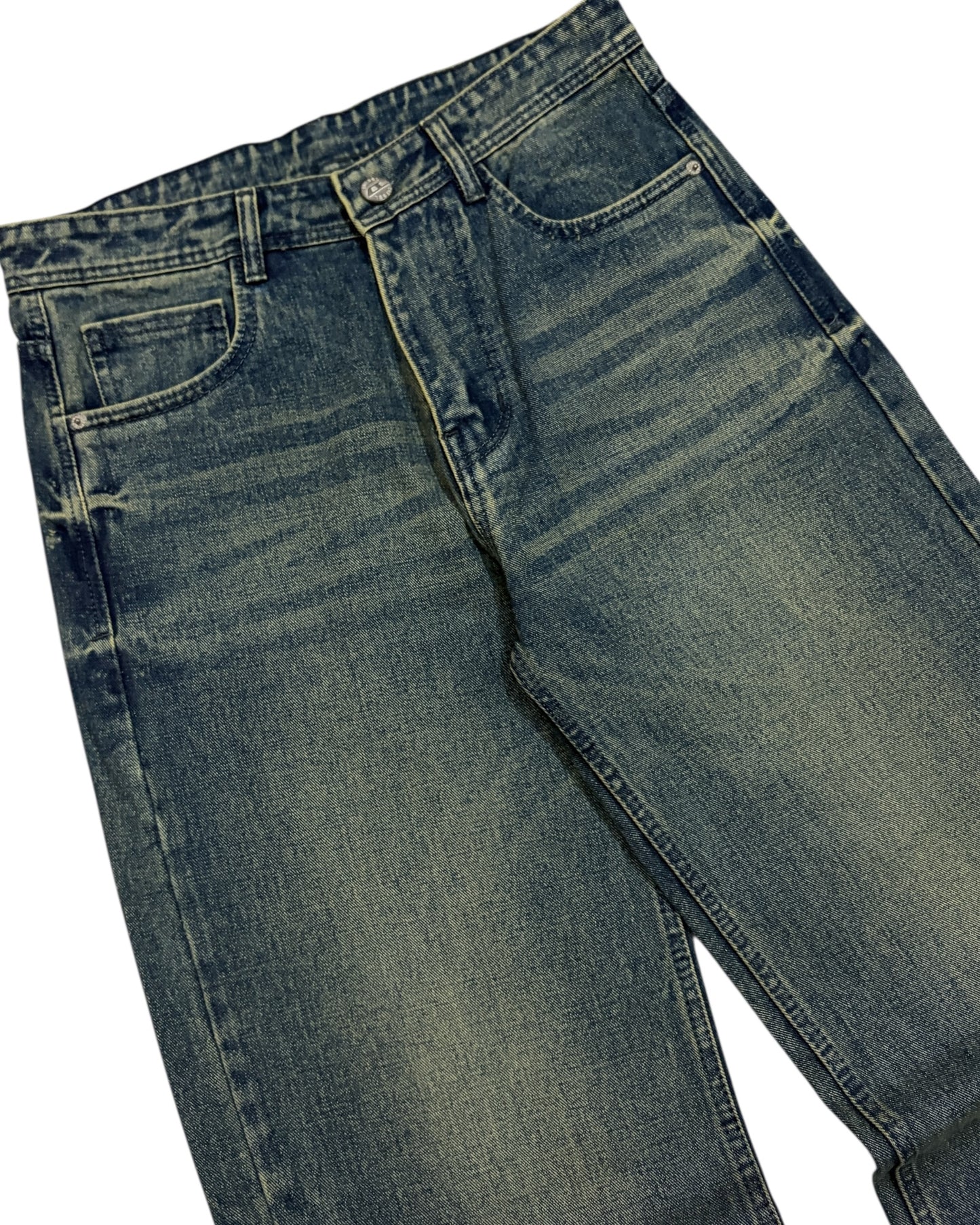 Dusty Green Tint Vintage Dark Green Wide Fit Jeans