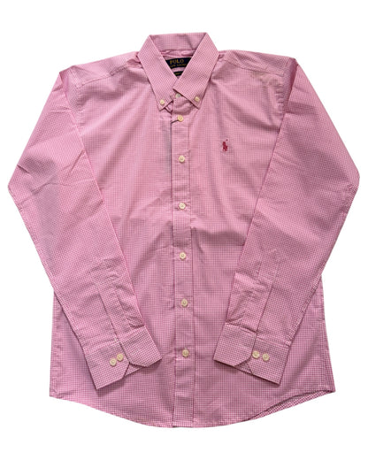 Micro-check Cotton Shirt - Pink