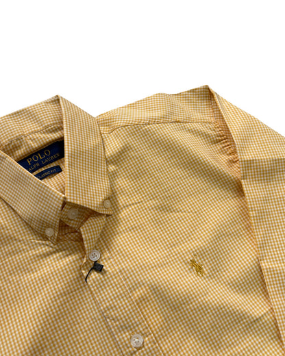 Micro-check Cotton Shirt - Yellow