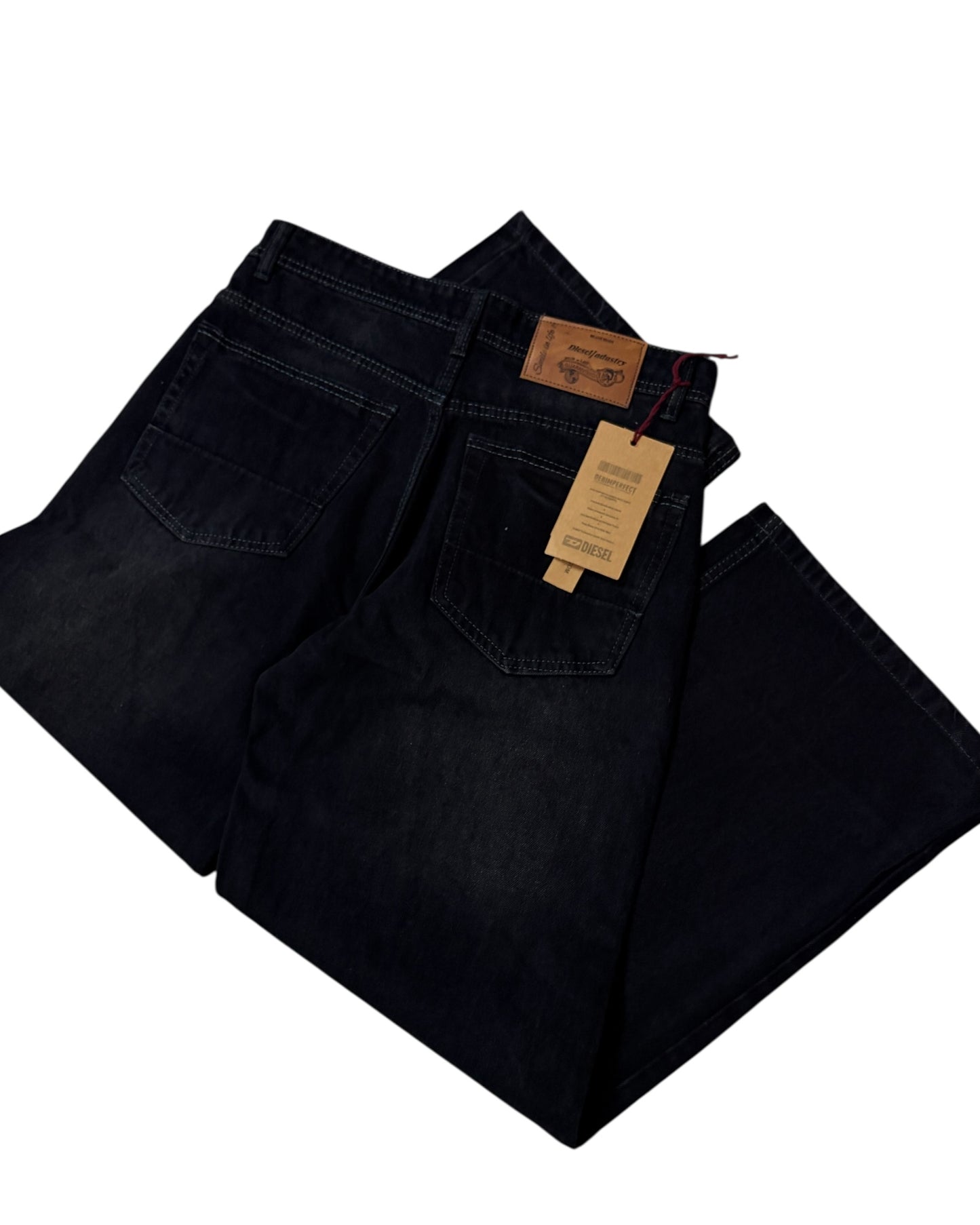 Dark Black Faded Wide Fit Jeans