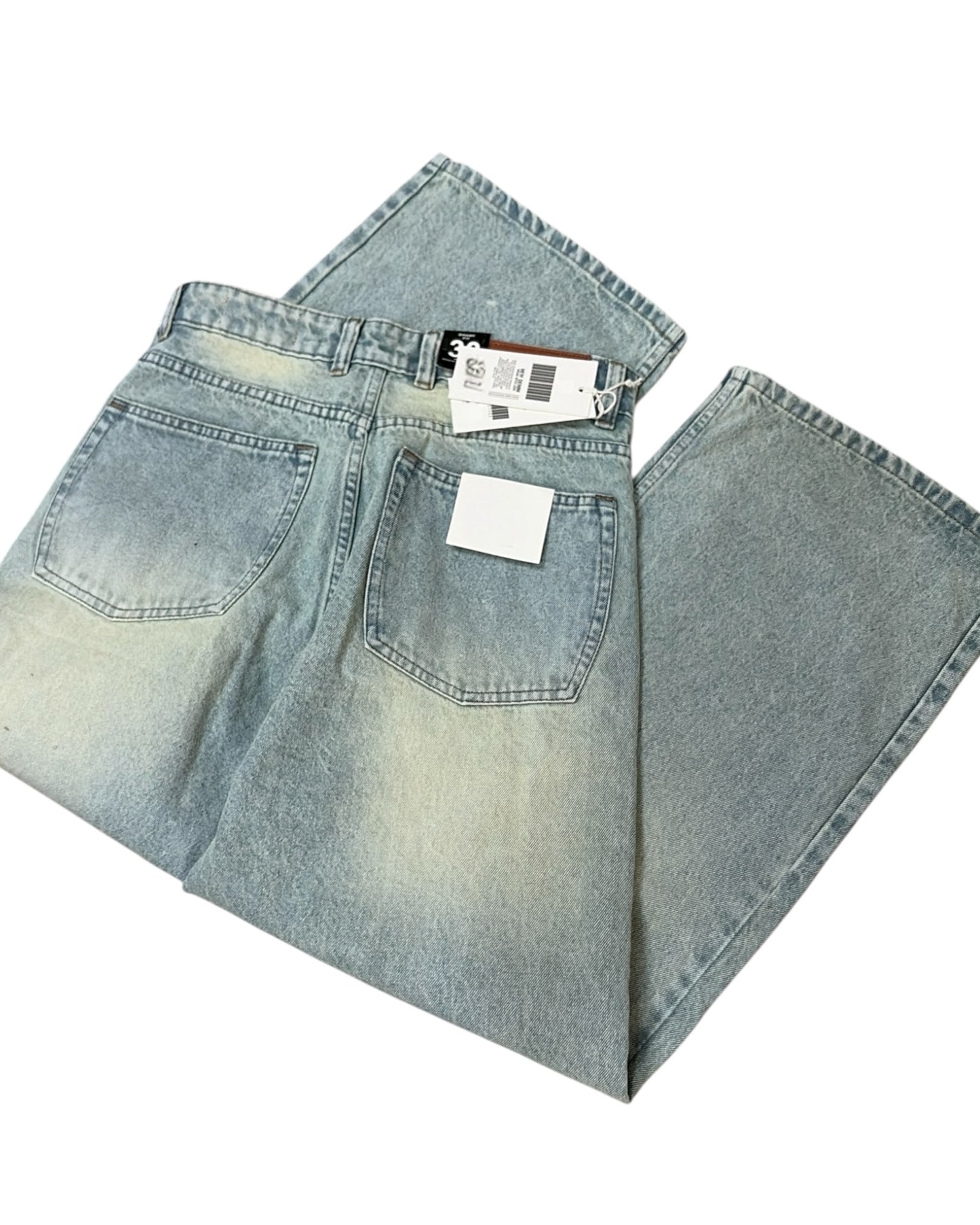 Sage Pale Green Super Baggy Wide Fit Jeans